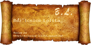 Bölcsics Lolita névjegykártya